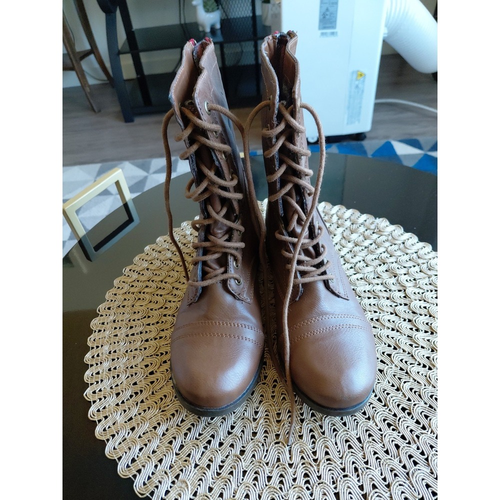 SM New York Spruce Women's Boots Size 7 Light Brown Beige Lace Up or Zip Up Boho